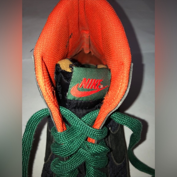 Nike Blazer Mid Woven Black Green Orange Shoes Mens Size 10  Authentic - Picture 5 of 13